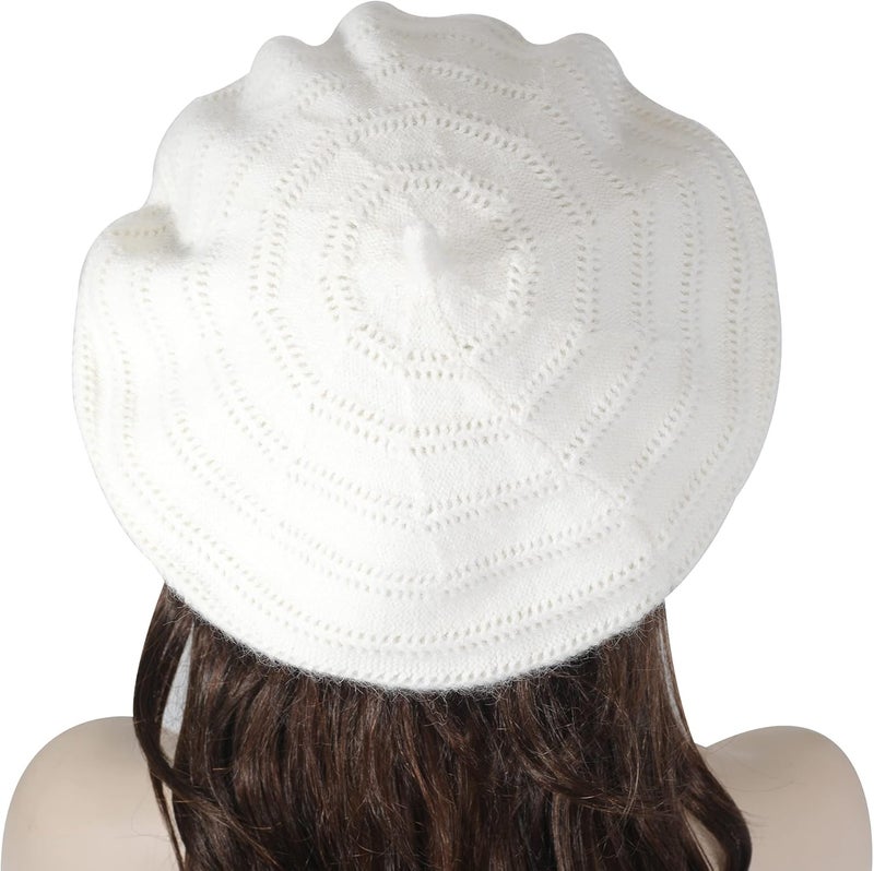 ZLYC French Beret hat, Reversible Solid Color Knit Warm Beret Cap for Womens Girls - Image 3